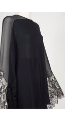 1994-95 F/W Black Silk Chiffon Lace Angel Sleeve Set