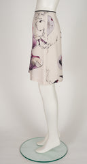 2008 S/S "Fairy Collection" Floral Print Silk Twill Skirt