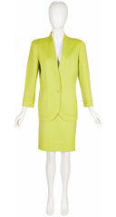 1991 S/S Lime Green Wool Skirt Suit