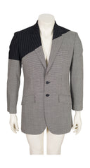 1998 S/S "Untitled" Men's Spliced Pinstripe & Houndstooth Wool Blazer