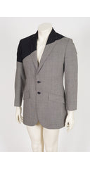 1998 S/S "Untitled" Men's Spliced Pinstripe & Houndstooth Wool Blazer