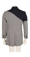 1998 S/S "Untitled" Men's Spliced Pinstripe & Houndstooth Wool Blazer