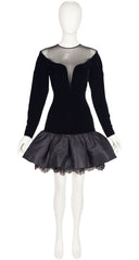 1992-93 F/W Black Velvet Plunge Neck Tutu Dress