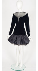 1992-93 F/W Black Velvet Plunge Neck Tutu Dress