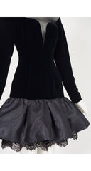1992-93 F/W Black Velvet Plunge Neck Tutu Dress