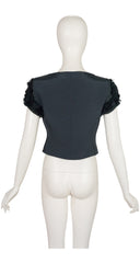 2000-01 F/W NWT Dark Green Faille Petal Sleeve Top