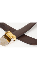 1990s Logo Buckle Black & Brown Reversible Leather Belt