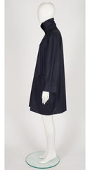 1980s Navy Cotton Box-Cut Trench Coat