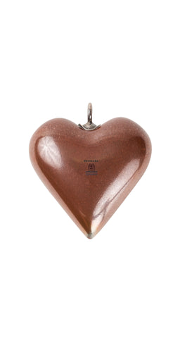 1970s Large Brown Heart-Shaped Pendant