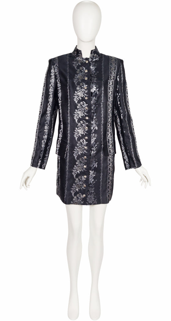 Chantal Thomass 1989-90 F/W Floral Silk Jacquard Long Evening