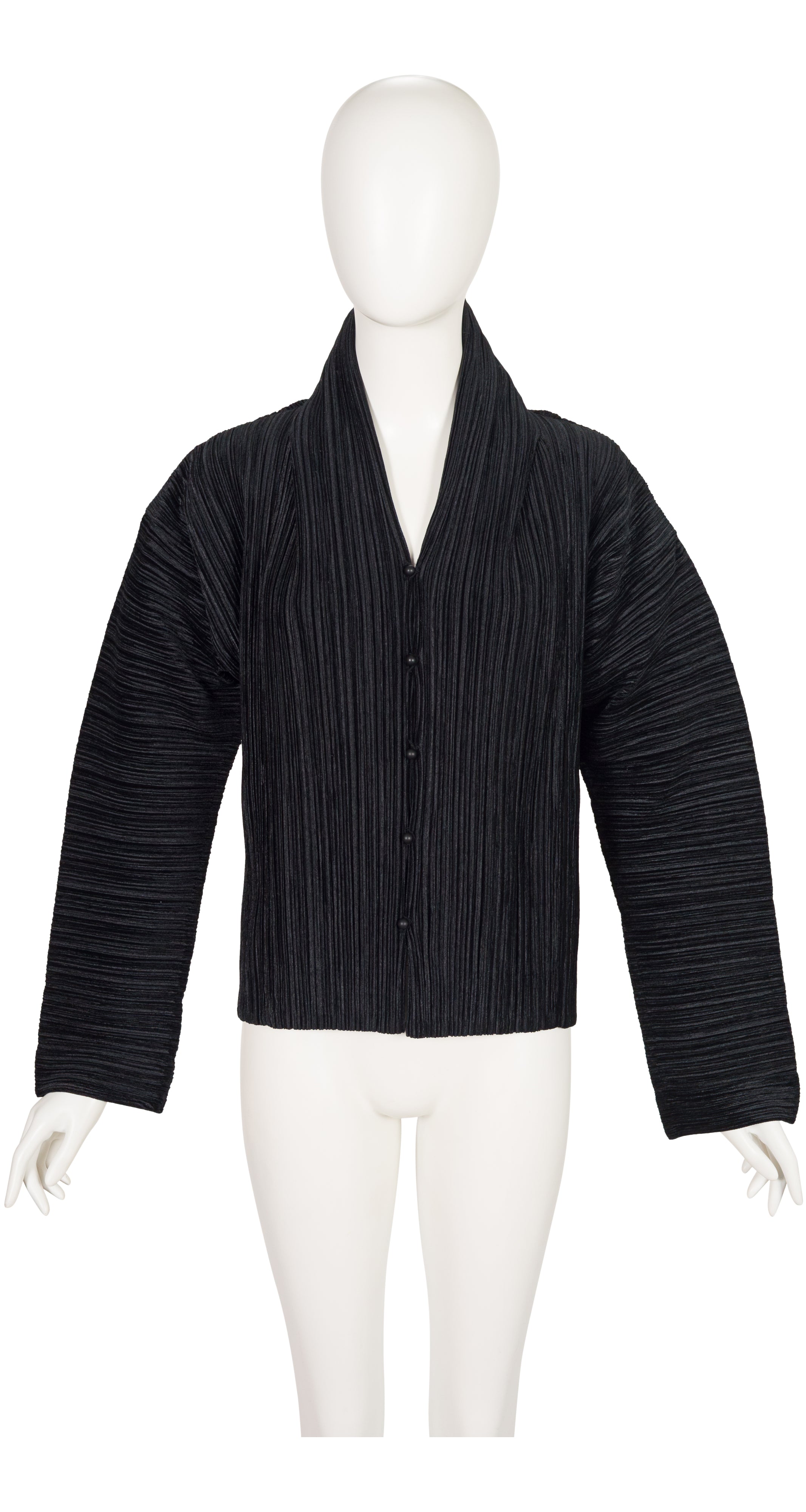Issey Miyake 1999 F/W Black Velvet Pleated Sculptural Jacket