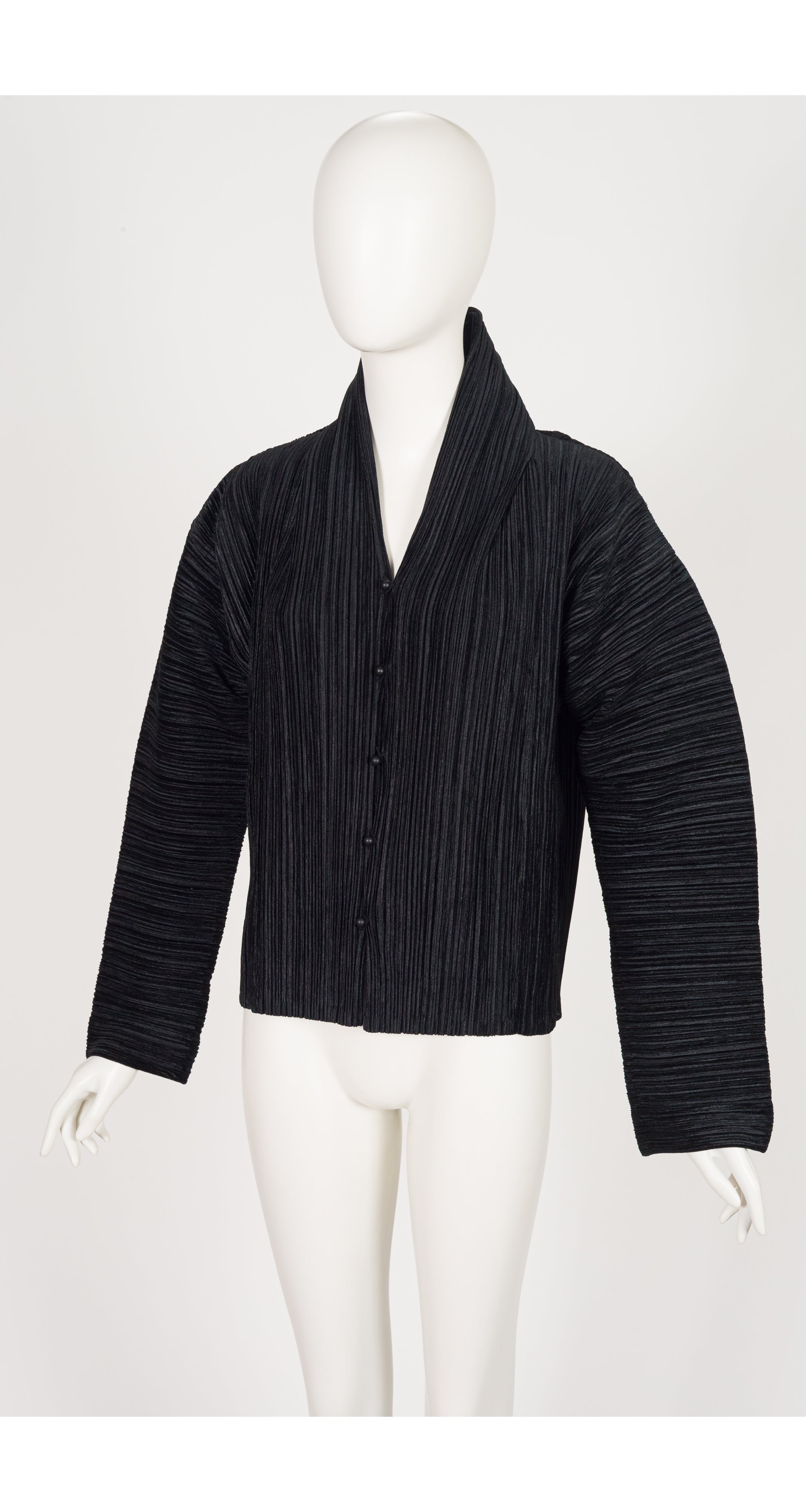 Issey Miyake 1999 F/W Black Velvet Pleated Sculptural Jacket