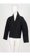 1999 F/W Black Velvet Pleated Sculptural Jacket