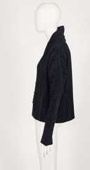 1999 F/W Black Velvet Pleated Sculptural Jacket