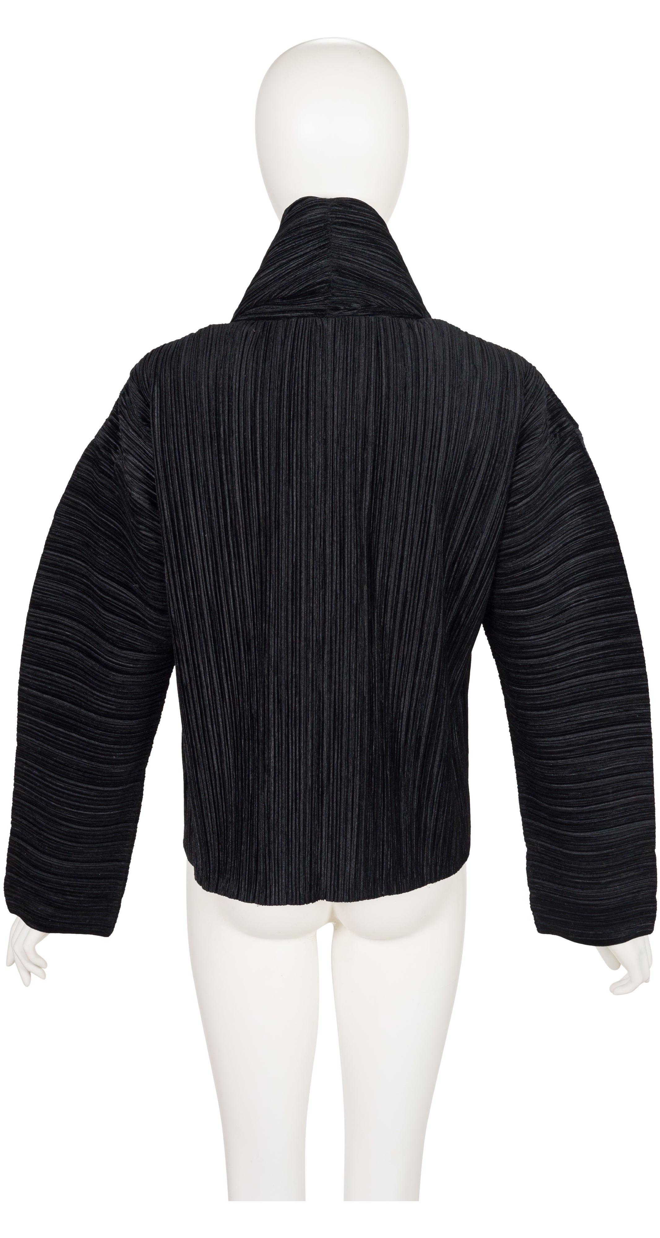 Issey Miyake 1999 F/W Black Velvet Pleated Sculptural Jacket