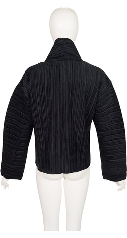 1999 F/W Black Velvet Pleated Sculptural Jacket