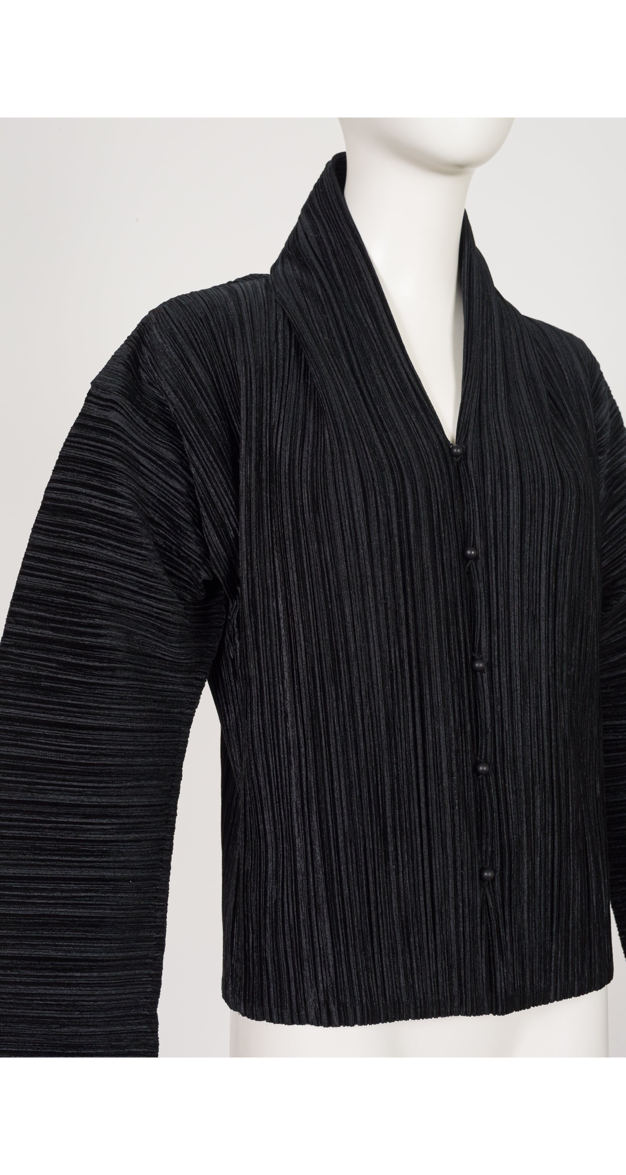 Issey Miyake 1999 F/W Black Velvet Pleated Sculptural Jacket