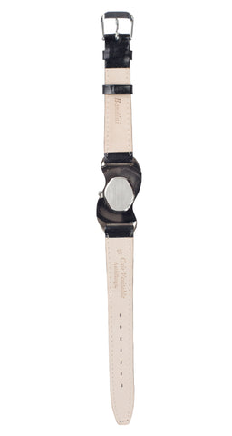 1990s Salvador Dali Melting Clock Black Leather Wrist Watch