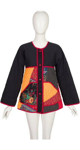 1970s Dove Appliqué Quilted Patchwork Jacket