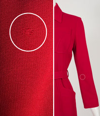 1990s Red Rayon "Mugler"-Buckle Belted Jacket
