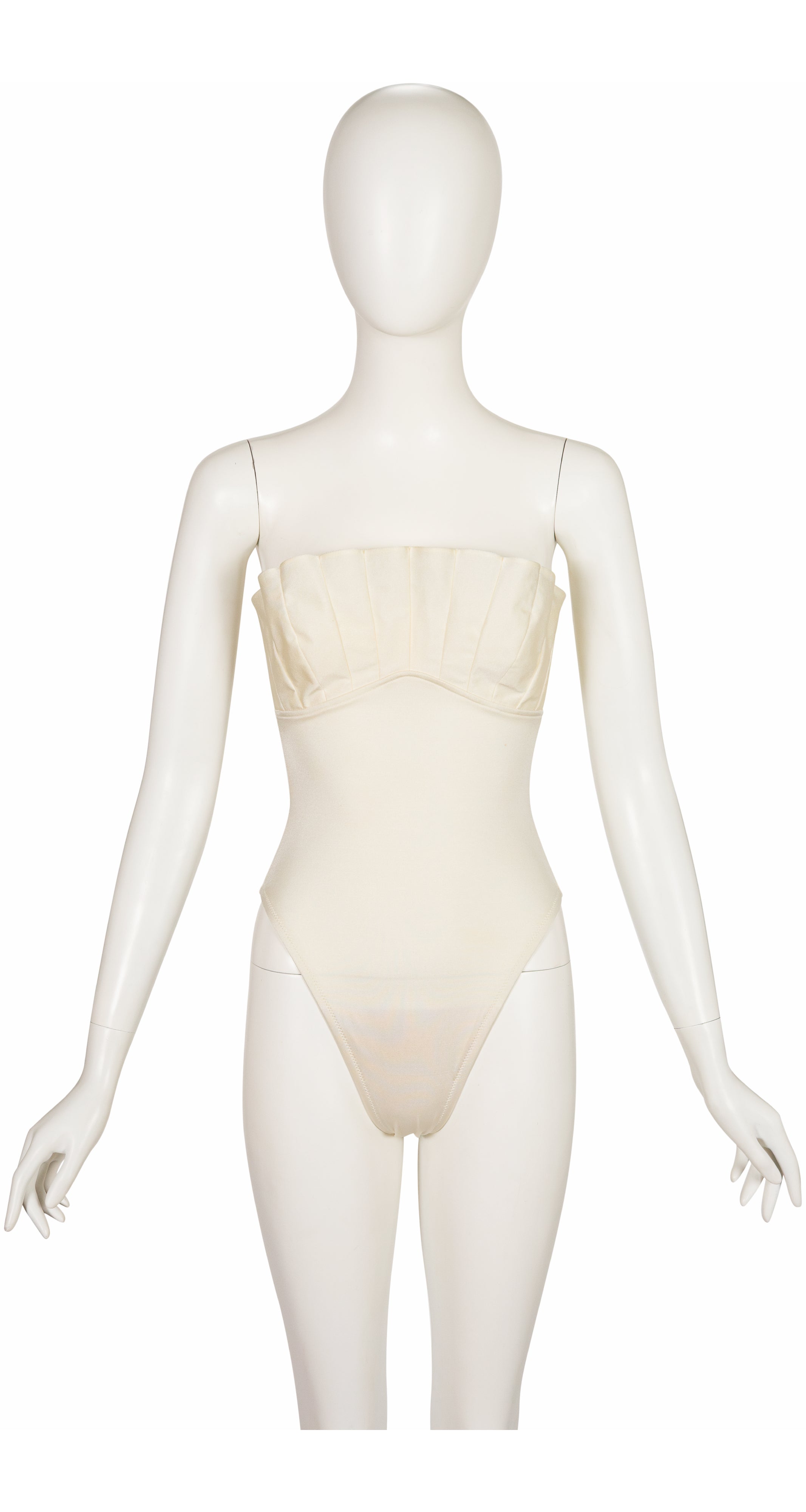 1988 S/S Ivory Shell Bust One-Piece Swimsuit