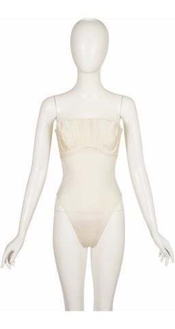 1988 S/S Ivory Shell Bust One-Piece Swimsuit