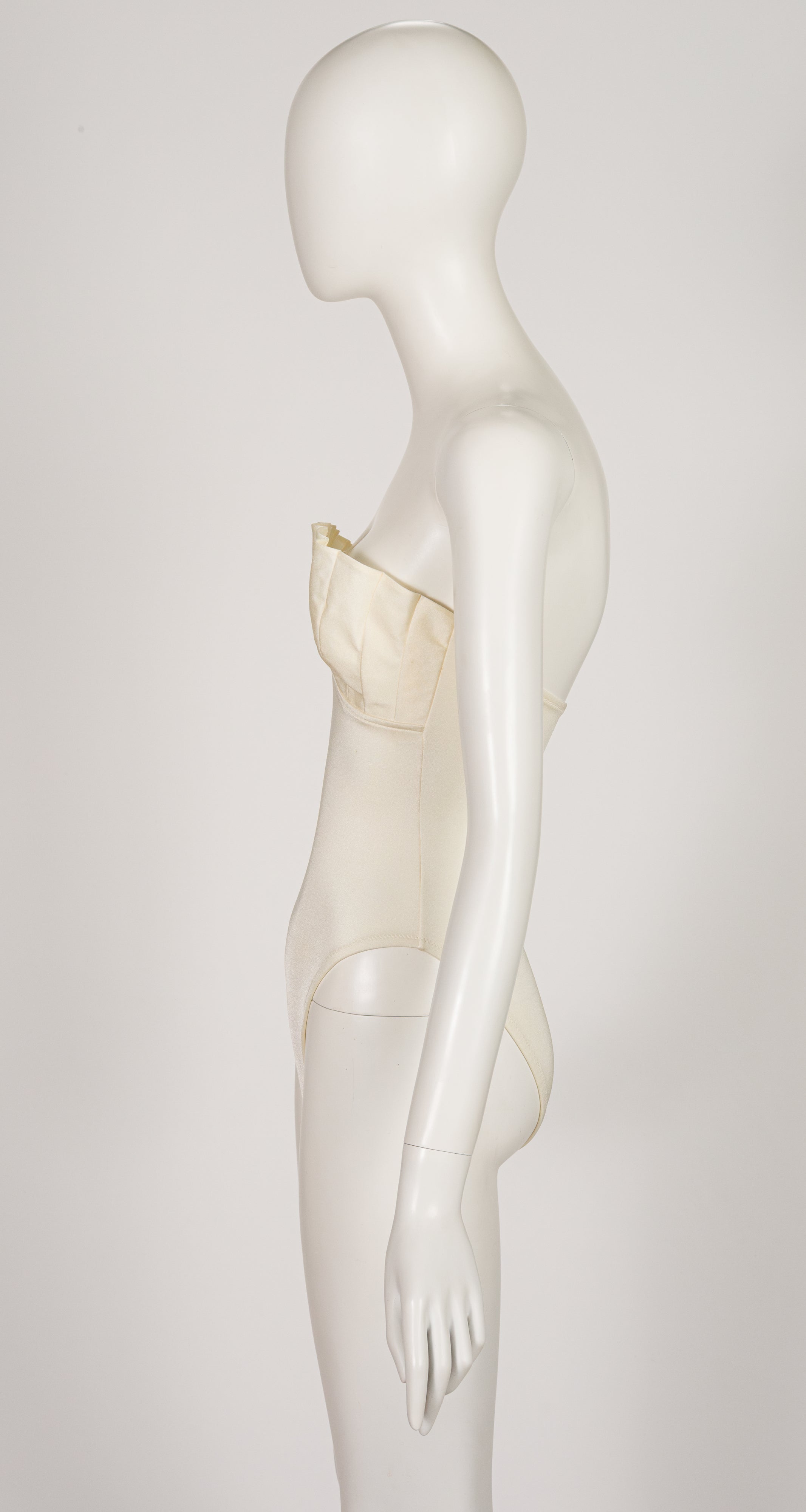 1988 S/S Ivory Shell Bust One-Piece Swimsuit