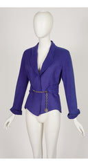1990 F/W Purple Wool Chain Belt Jacket