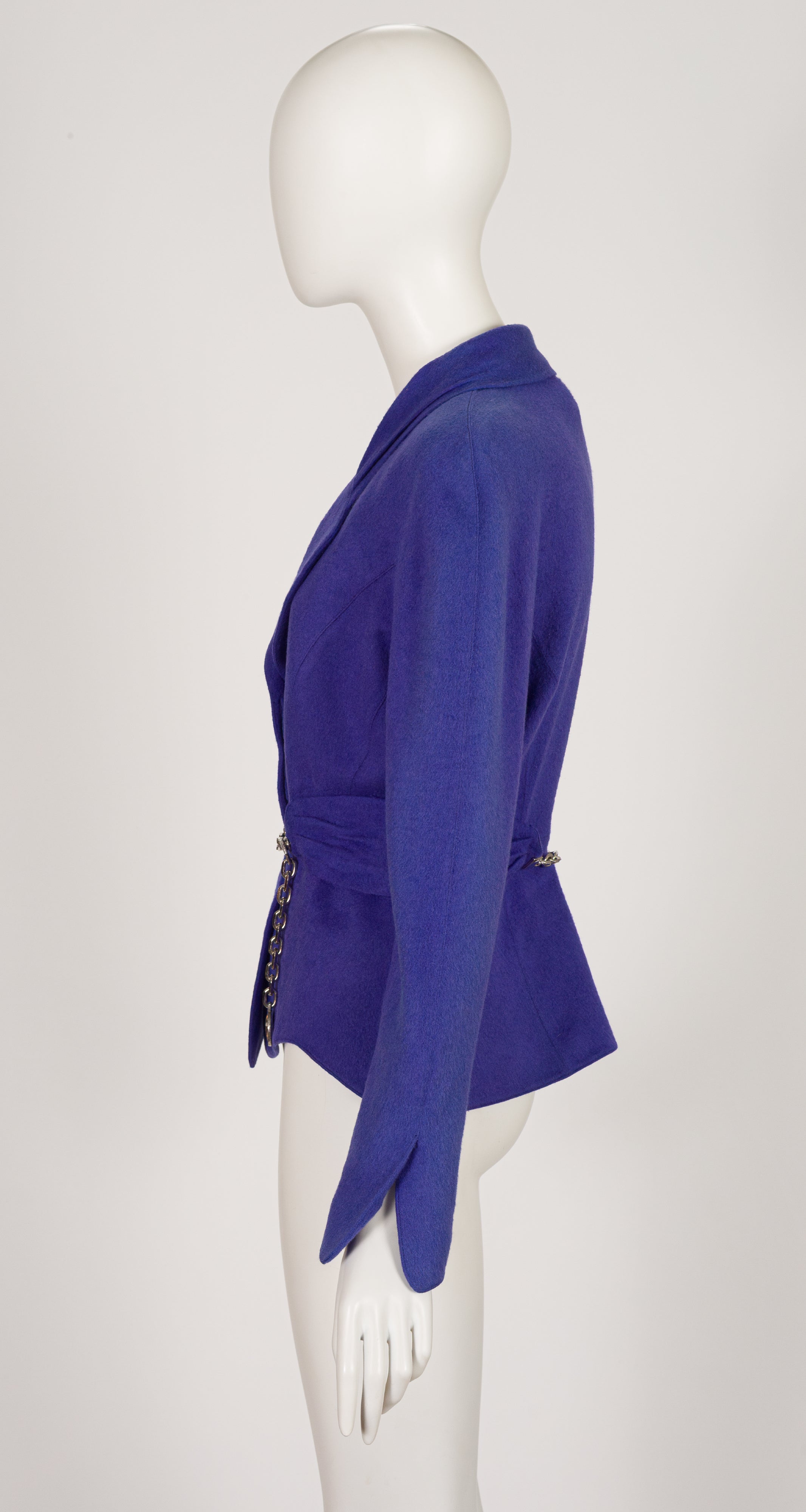 1990 F/W Purple Wool Chain Belt Jacket