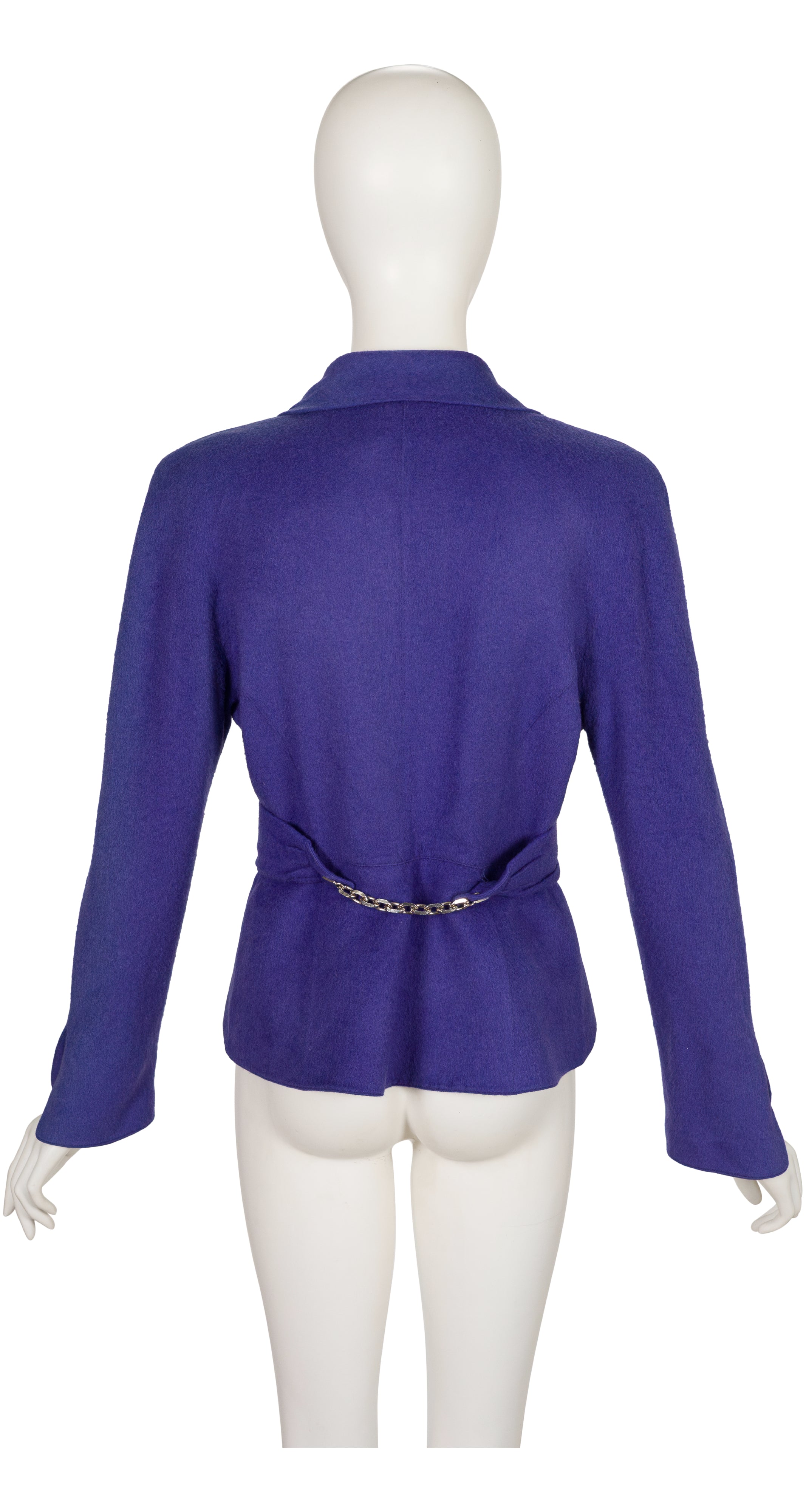 1990 F/W Purple Wool Chain Belt Jacket
