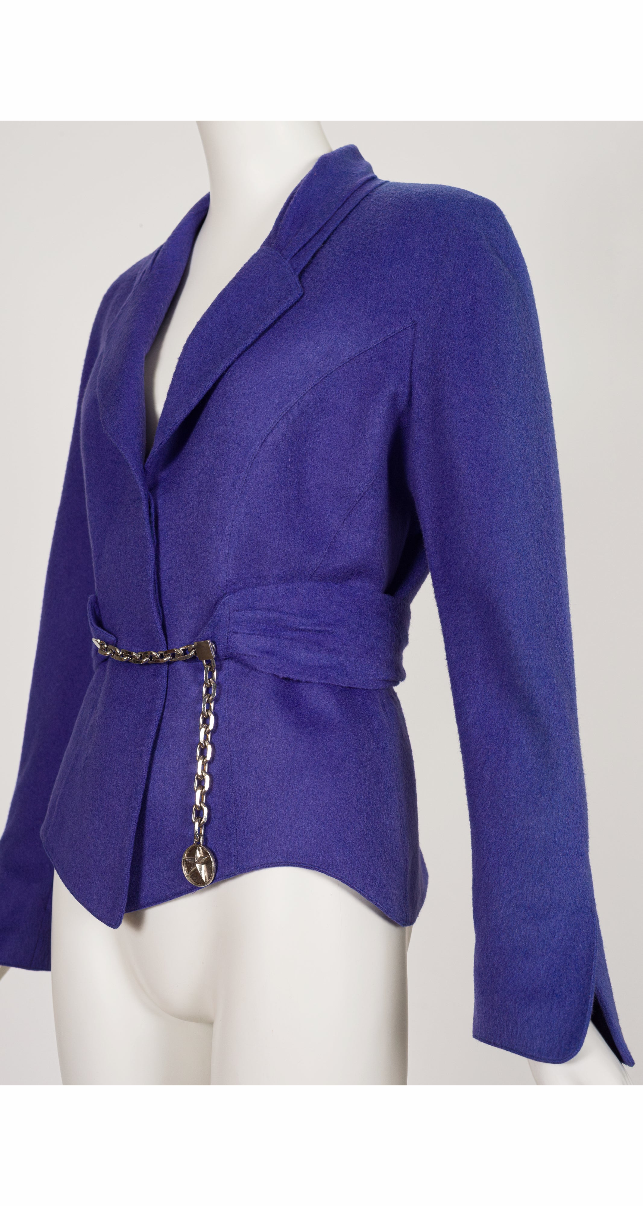 1990 F/W Purple Wool Chain Belt Jacket