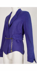 1990 F/W Purple Wool Chain Belt Jacket