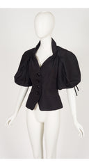 2009 Resort Black Silk Faille Puff Sleeve Jacket
