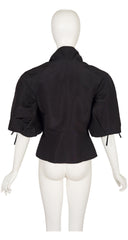 2009 Resort Black Silk Faille Puff Sleeve Jacket