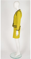 1991-92 F/W Chartreuse Wool Bouclé Double-Breasted Skirt Suit