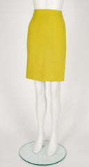 1991-92 F/W Chartreuse Wool Bouclé Double-Breasted Skirt Suit