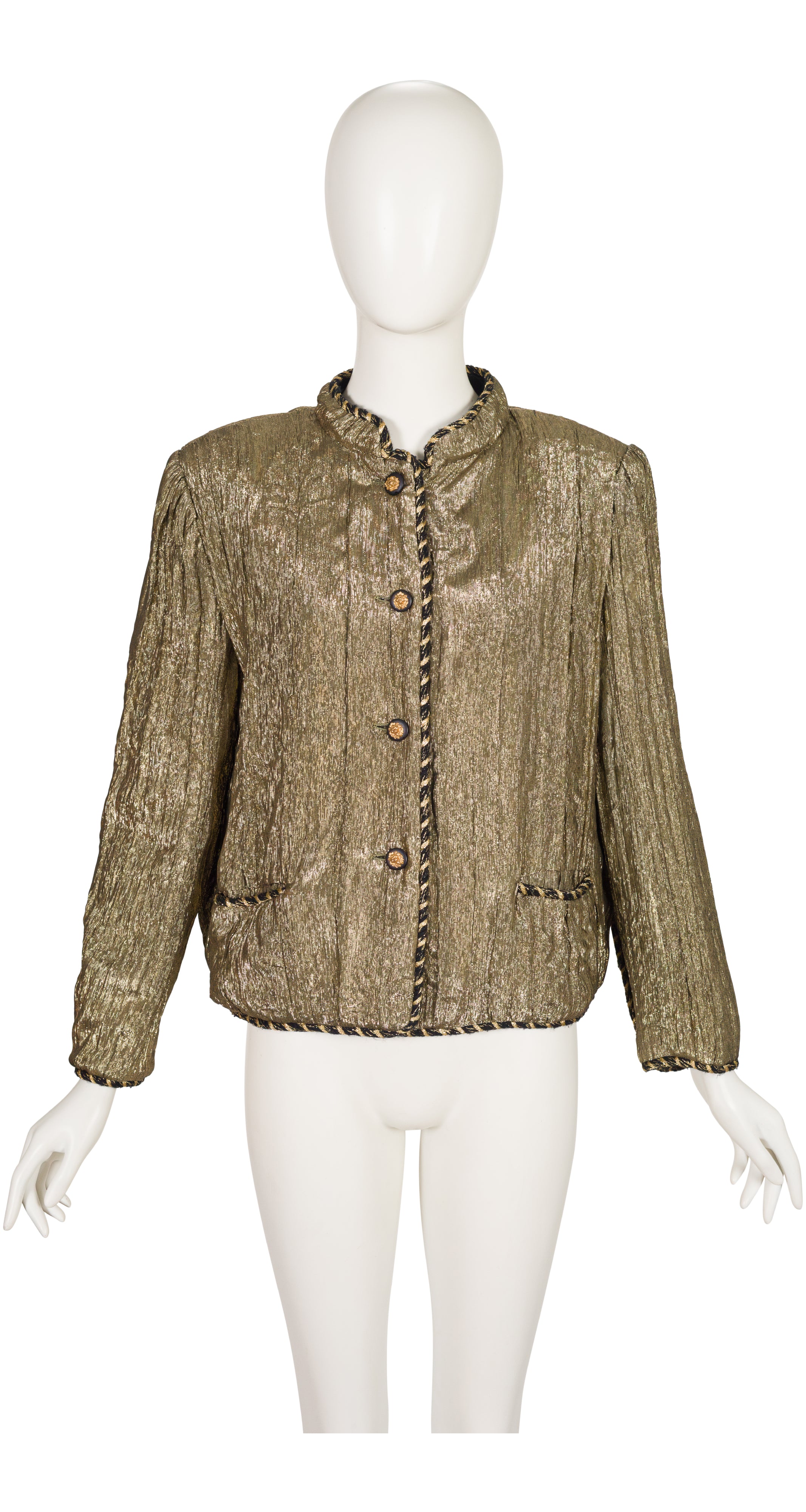 1979-80 F/W Gold Silk Lamé Braided Trim Jacket