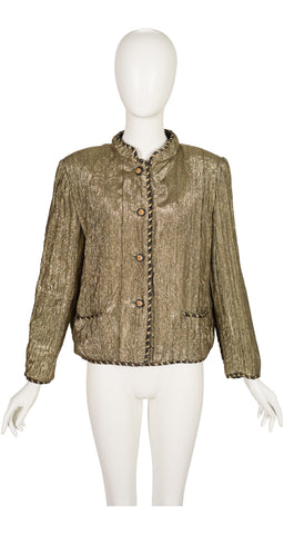 1979-80 F/W Gold Silk Lamé Braided Trim Jacket