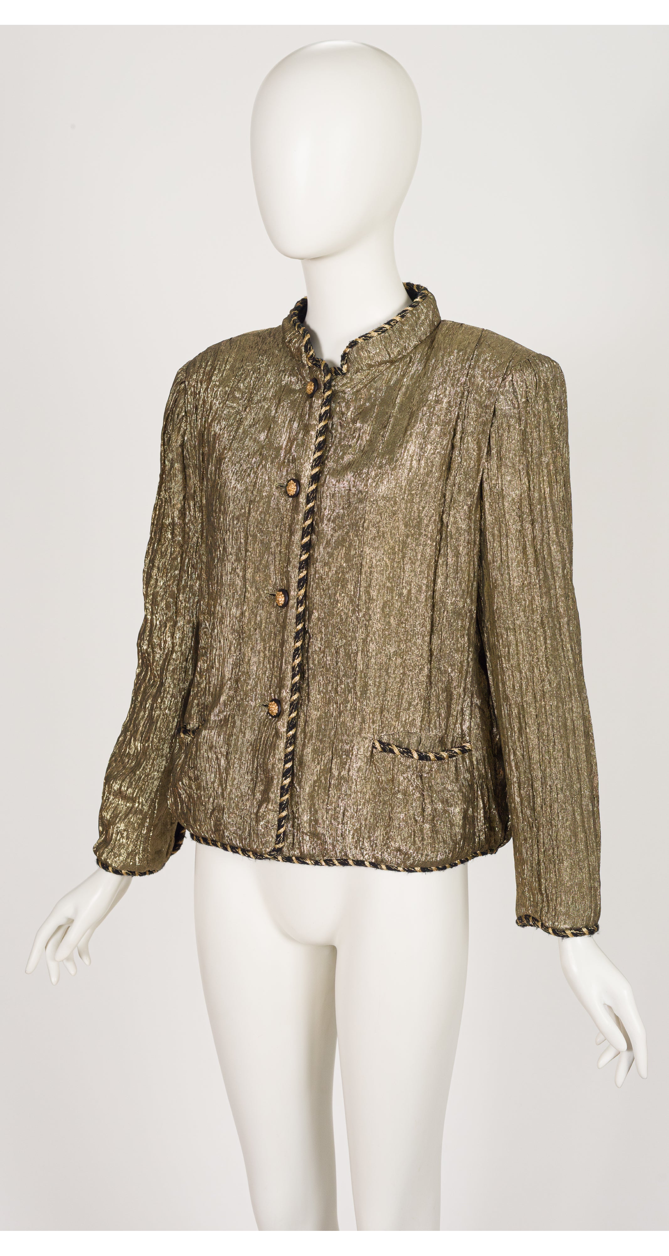 1979-80 F/W Gold Silk Lamé Braided Trim Jacket