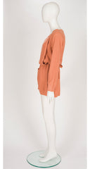 1970s Burnt Orange Wool Knit Convertible Sweater