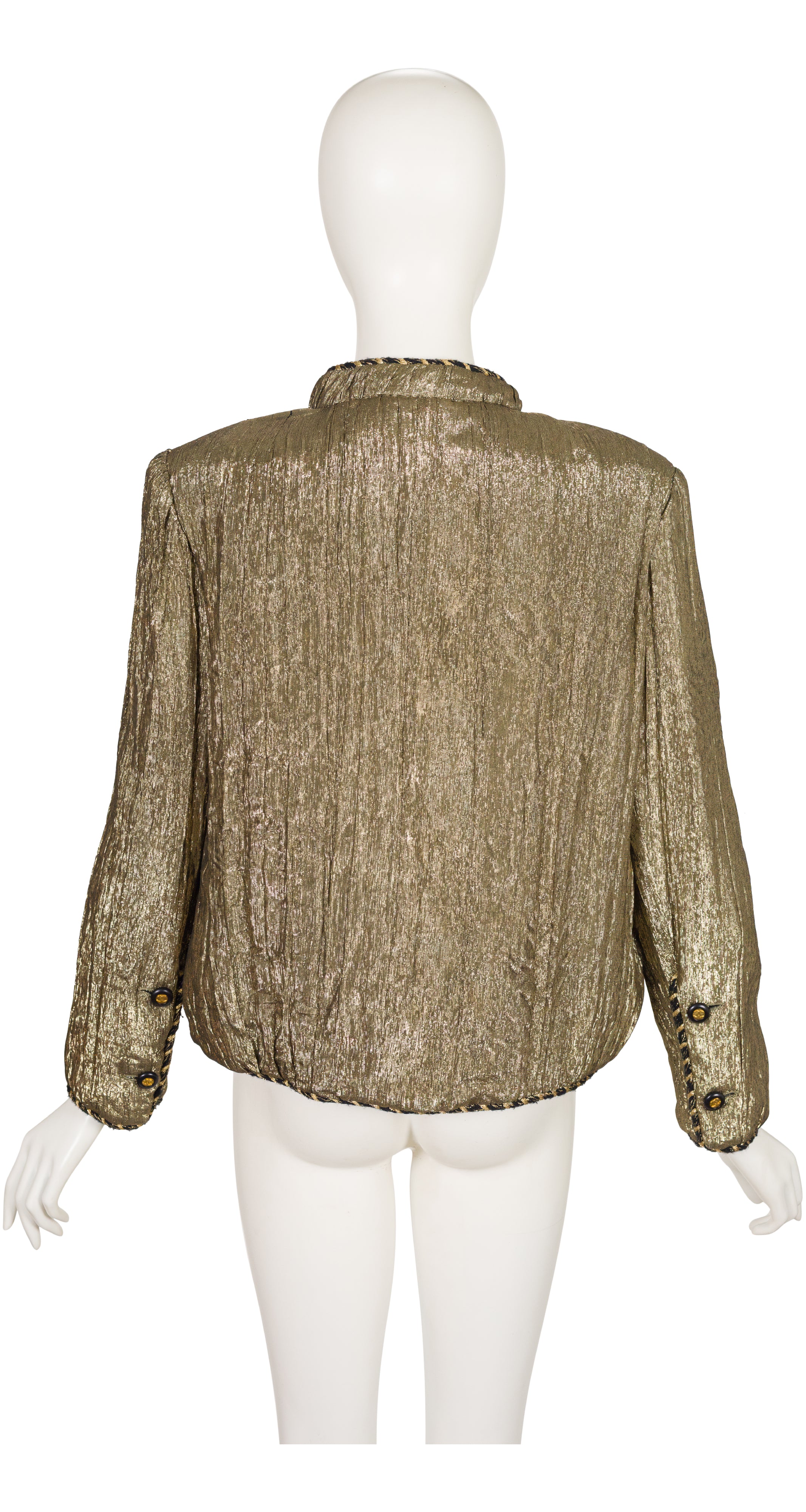 1979-80 F/W Gold Silk Lamé Braided Trim Jacket