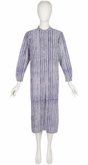 1962 "Ruuna" Blue & White Striped Cotton Shirt Dress