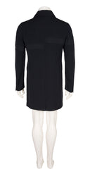 1980s Men's Black Viscose Gabardine Long Jacket