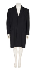 1990s Men's Black Collared Overcoat
