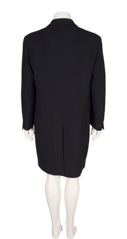 1990s Men's Black Collared Overcoat