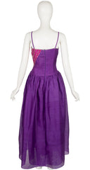 1983 S/S Embellished Woven Silk Evening Gown