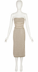 1984 S/S Striped Linen Knit Convertible Tube Dress