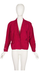 1980s Laser-Cut Red Suede Light Jacket