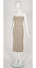 1984 S/S Striped Linen Knit Convertible Tube Dress
