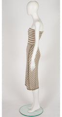 1984 S/S Striped Linen Knit Convertible Tube Dress